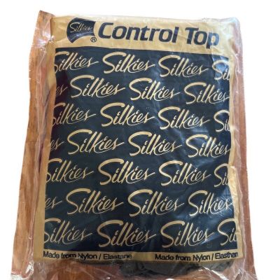Vintage SILKIES Control Top Pantyhose~Large~Off Black~NIP